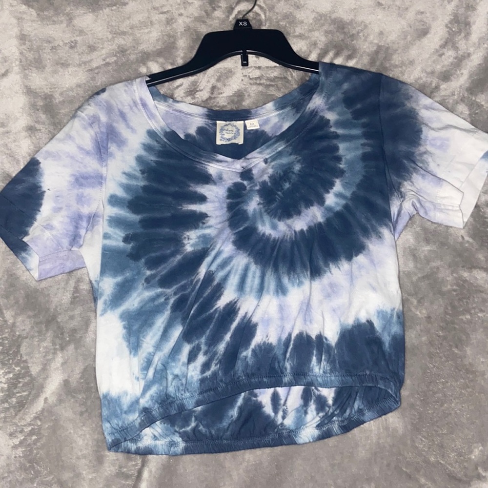 Blue rain, crop top, medium